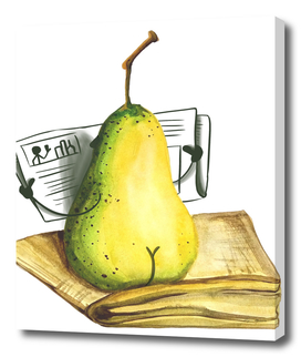 Pear watercolor illustration