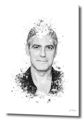 George Clooney splatter painting