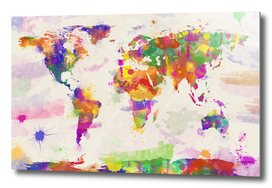 Colourful Watercolor World Map