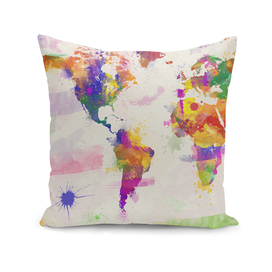 Colourful Watercolor World Map