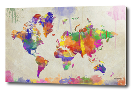 Watercolor Impression World Map