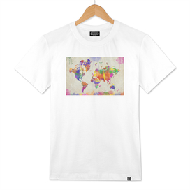 Watercolor Impression World Map