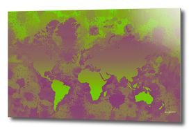 Green and Purple World Map