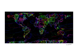 Neon World Map