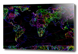 Neon World Map