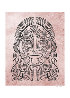 Indigenous woman hand drawn illustration