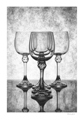 Black and white still life with glasses