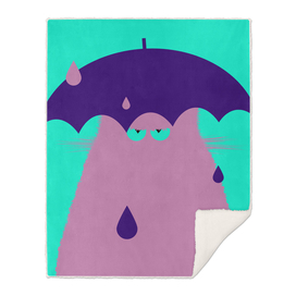 Lilac Cat with Umbrella