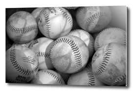 Baseballs in Black and White