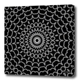 Mandala Fractal in Black and White