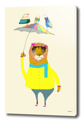 Lion With Umbrella
