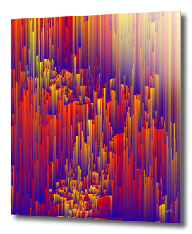 Fiery Rain - Abstract Pixel Art