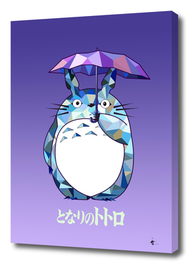Totoro Purple Artwork tribute to Studio Ghibli