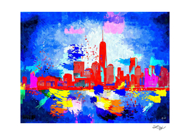 NYC Grunge Skyline Art