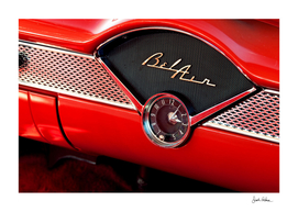 Classic Red Bel Air Car Interior Details