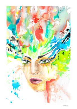 woman face - watercolor