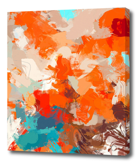Pleasure, Abstract Brush Strokes Summer Painting, Pop of