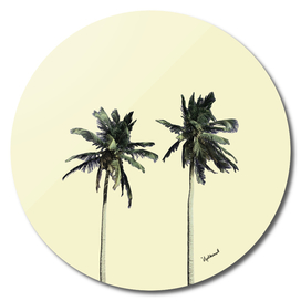 Twin palms (soft beige)