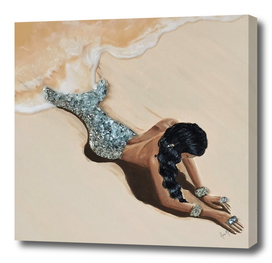 Mermaid Washed Up Painting