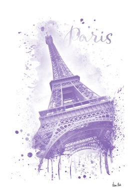 Watercolor Eiffel Tower | purple