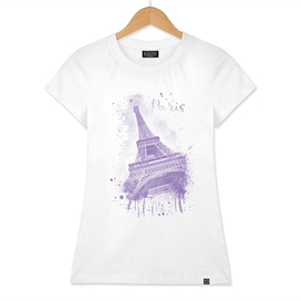 Watercolor Eiffel Tower | purple