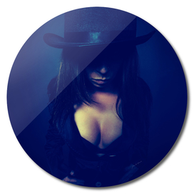 fetish dark portrait glamour girl in hat
