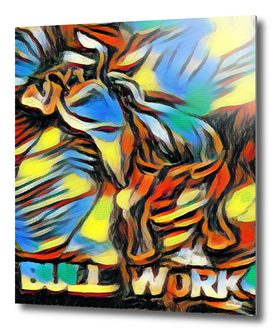 Bucking Bull Multi-Colored Abstract Original Artwok