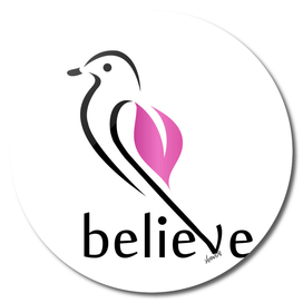 BELIEVE- Cute little bird showing belief in its wings