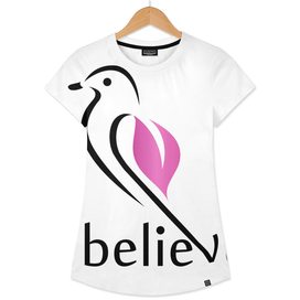 BELIEVE- Cute little bird showing belief in its wings