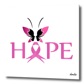 Pink ribbon with HOPE