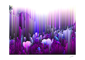 Rain of Lavender - Glitch Abstract Pixel Art
