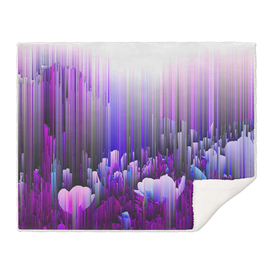 Rain of Lavender - Glitch Abstract Pixel Art