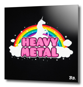 HEAVY METAL! (Funny Unicorn / Rainbow Mosh Parody Design)