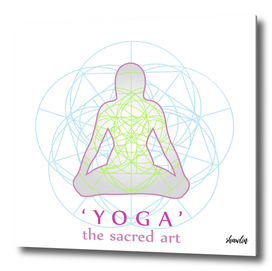 Yoga position with sacred geometry