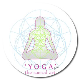 Yoga position with sacred geometry