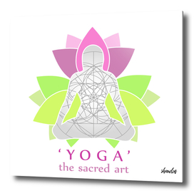 Woman in Yoga pose with text