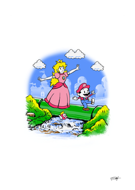 Mario and Peach - Color Sep with black