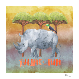 Rhino-FUN - rhinoceros Illustration