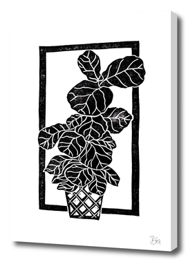 Fiddle Leaf Fig Block Print