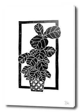 Fiddle Leaf Fig Block Print