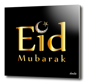 Eid Mubarak with glittering Islamic Star