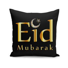 Eid Mubarak with glittering Islamic Star