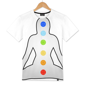 The seven chakras with their respective colors and symbols