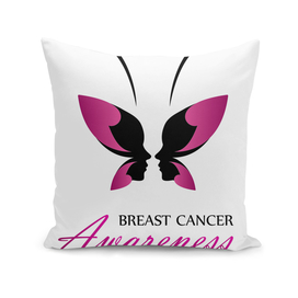 Breast Cancer Awareness with pink butterfly