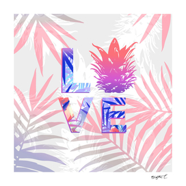 Love Pineaple Typography Tropical Boho Summer Vibes