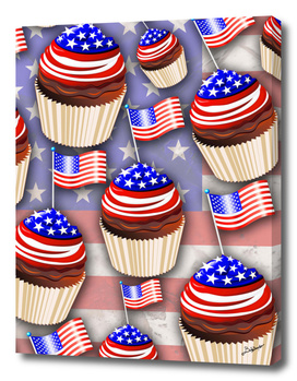USA Flag Cupcakes Pattern