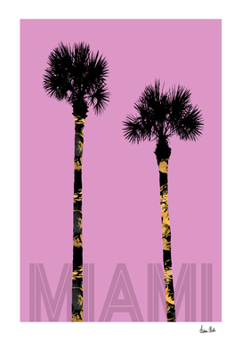 Graphic Art PALM TREES MIAMI | pink