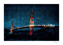 Digital Painting - San Francisco Bridge