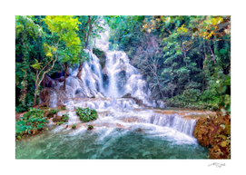 Digital Painting - Kuang Si Falls