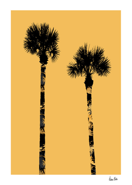 Graphic Art PALM TREES | yellow